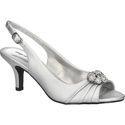 Easy Street Womens Poise Heeled Sandals In Silver
