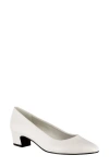 Easy Street Prim Block Heel Pump In White