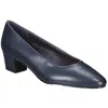 Easy Street Prim Womens Faux Leather Slip On Dress Heels In Blue