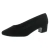 Easy Street Prim Womens Faux Suede Slip On Kitten Heels In Black