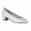 Easy Street Prim Womens Pointed Closed Toe Block Heel Pumps In Silver
