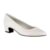 Easy Street Prim Womens Round Closed Toe Block Heel Pumps In White