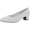 Easy Street Prim Womens Solid Kitten Heel Dress Pumps In White
