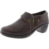 Easy Street Darcy Womens Faux Leather Embossed Shooties In Brown