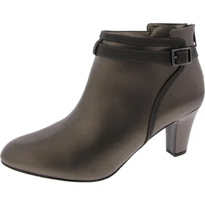 Easy Street Rai Bootie Womens Slip On Zip Up Booties In Silver