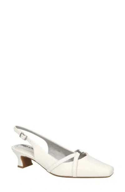 Easy Street Ridley Womens Square Closed Toe Sculptural Heel Pumps In White