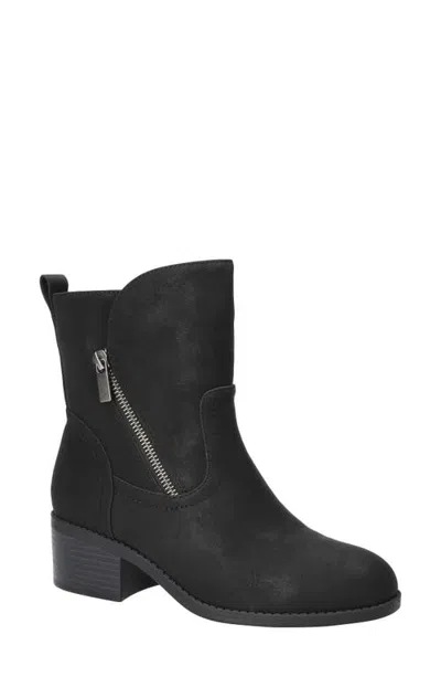 Easy Street Rocky Faux Leather Ankle Boot In Black