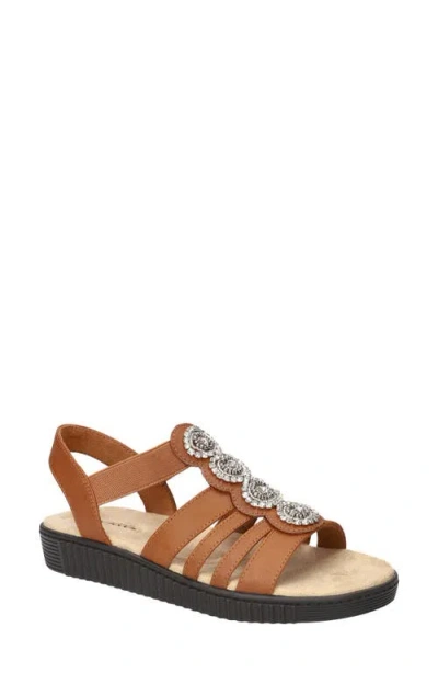 Easy Street Samira Embellished Sandal In Luggage