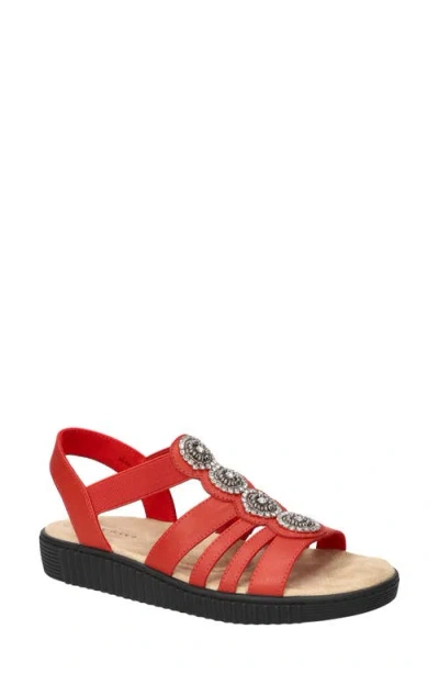 Easy Street Samira Embellished Sandal In Red