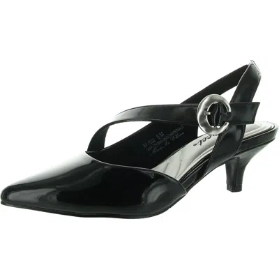 Easy Street Sarita Womens Pointed Toe Ankle Strap Slingback Heels In Black