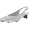 Easy Street Sayo Womens Padded Insole Faux Leather Slingbacks In Silver