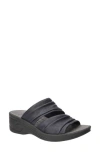 Easy Street Seeker Ruched Sandal In Navy