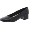 Easy Street Sejain Womens Padded Insole Leather Block Heels In Black