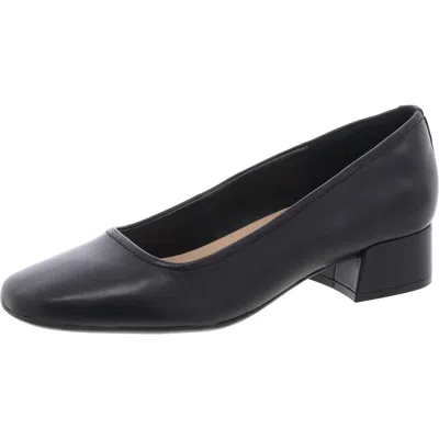 Easy Street Sejain Womens Padded Insole Leather Block Heels In Black