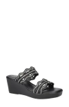 Easy Street Selva Platform Wedge Slide Sandal In Black