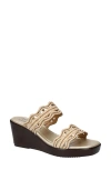 Easy Street Selva Platform Wedge Slide Sandal In Natural
