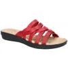 Easy Street Sheri Womens Faux Leather Slip On Slide Sandals In Red