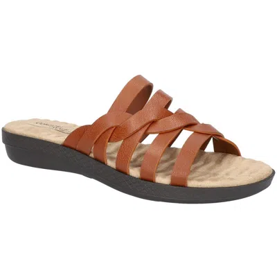 Easy Street Sheri Womens Faux Leather Slip On Wedge Sandals In Multi