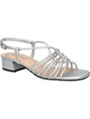 Easy Street Sicilia Womens Strappy Faux Leather Slingback Sandals In Silver