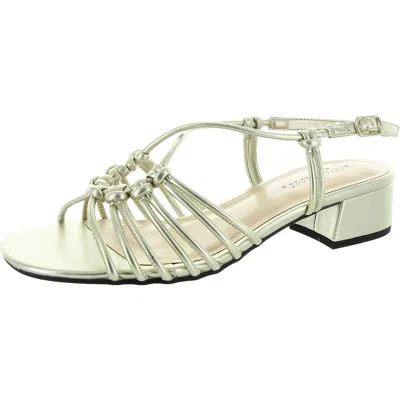 Easy Street Sicilia Womens Strappy Faux Leather Slingback Sandals In White