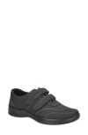 Easy Street Sindy Womens Adjustable Faux Leather Casual And Fashion Sneakers In Black