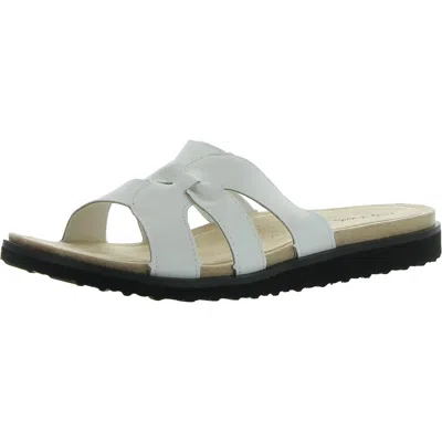 Easy Street Skai Womens Strappy Manmade Slide Sandals In White