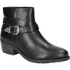 Easy Street Skyler Womens Zipper Faux Leather Booties In Black