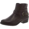 Easy Street Skyler Womens Zipper Faux Leather Booties In Brown