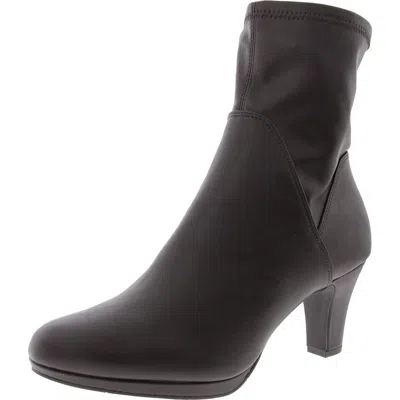 Easy Street Solana Womens Block Heel Manmade Ankle Boots In Brown