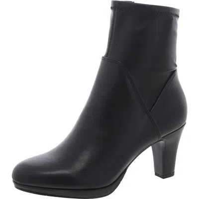 Easy Street Solana Womens Laceless Faux Leather Ankle Boots In Black