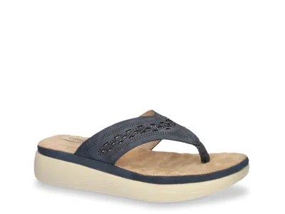 Easy Street Sonny Platform Flip Flop In Blue