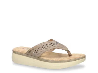 Easy Street Sonny Platform Flip Flop In Brown