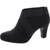 Easy Street Spice Womens Metallic Faux Leather Ankle Boots In Black