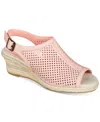 Easy Street Stacy Womens Braided Faux Leather Slingback Sandals In Blush Linen