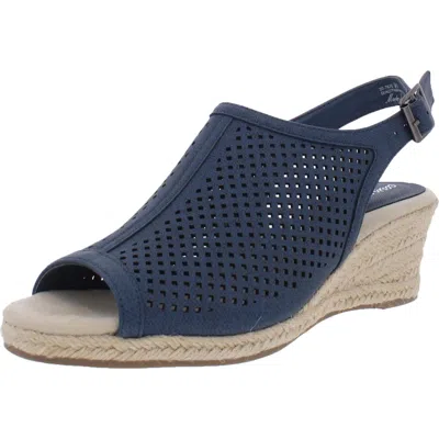 Easy Street Stacy Wedge Sandals In Denim Linen