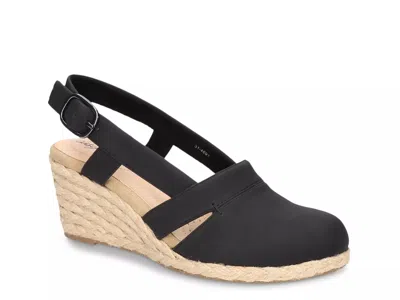 Easy Street Stargaze Espadrille Wedge Sandal In Black