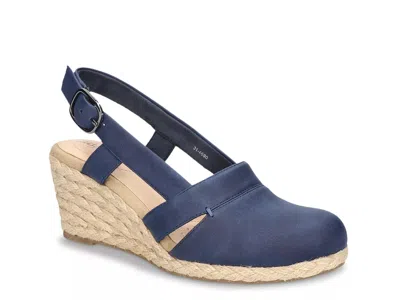 Easy Street Stargaze Espadrille Wedge Sandal In Blue