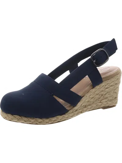 Easy Street Stargaze Womens Ankle Strap Closed Toe Espadrilles In Blue