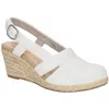 Easy Street Stargaze Womens Faux Leather Closed Toe Wedge Sandals In White