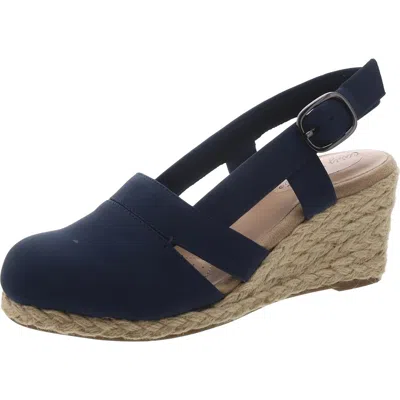 Easy Street Stargaze Womens Ankle Strap Closed Toe Espadrilles In Blue