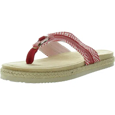 Easy Street Starling Womens Woven Faux Leather Slide Sandals In Red