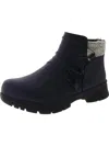 Easy Street Stefani Womens Faux Leather Block Heel Booties In Blue