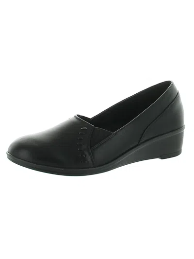 Easy Street Story Womens Casual Slip On Loafers In Black