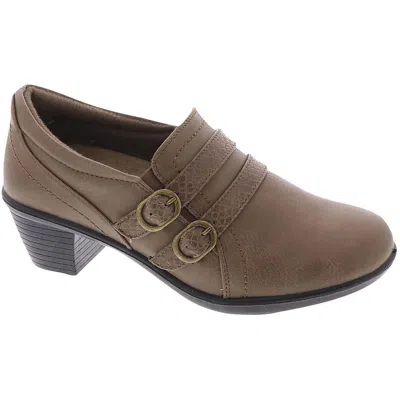 Easy Street Stroll Womens Faux Leather Round Toe Shooties In Grey