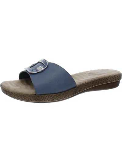 Easy Street Sunshine Womens Faux Leather Slide Sandals In Multi