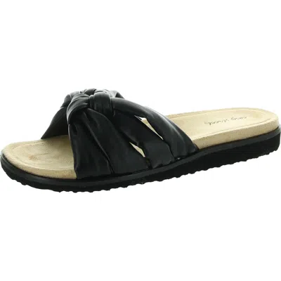 Easy Street Suzanne Womens Supercomff Faux Leather Slide Sandals In Black