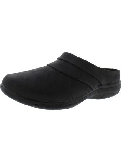 Easy Street Swing Womens Faux Leather Round Toe Mules In Black