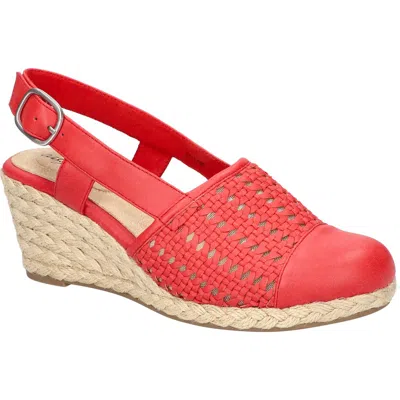 Easy Street Taffy Slingback Espadrille Wedge Sandal In Red