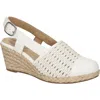 Easy Street Taffy Slingback Espadrille Wedge Sandal In White