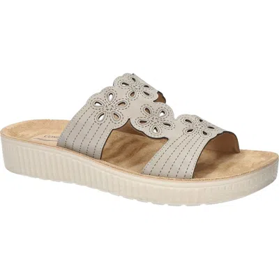 Easy Street Taj Laser Cut Sandal In Grey
